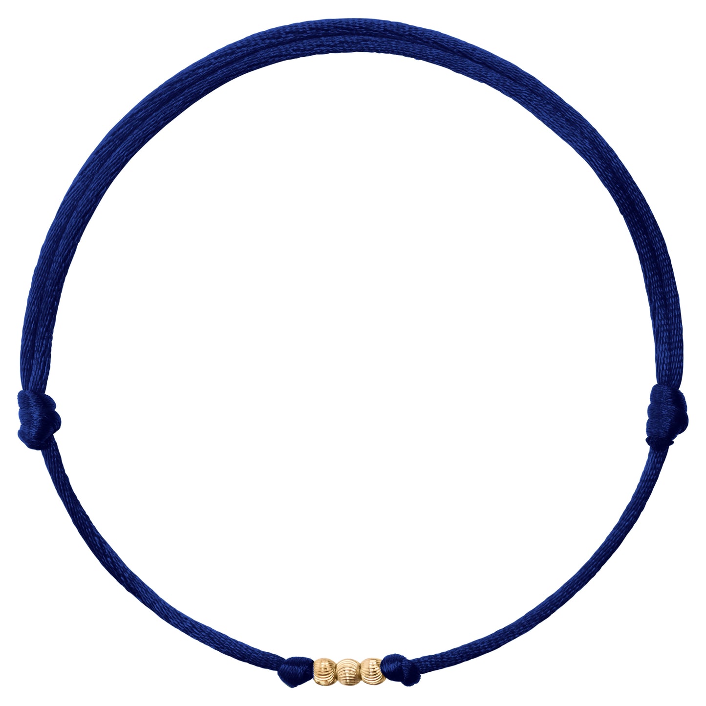 OKRO 14K GOLD BEAD BRACELET - NAVY