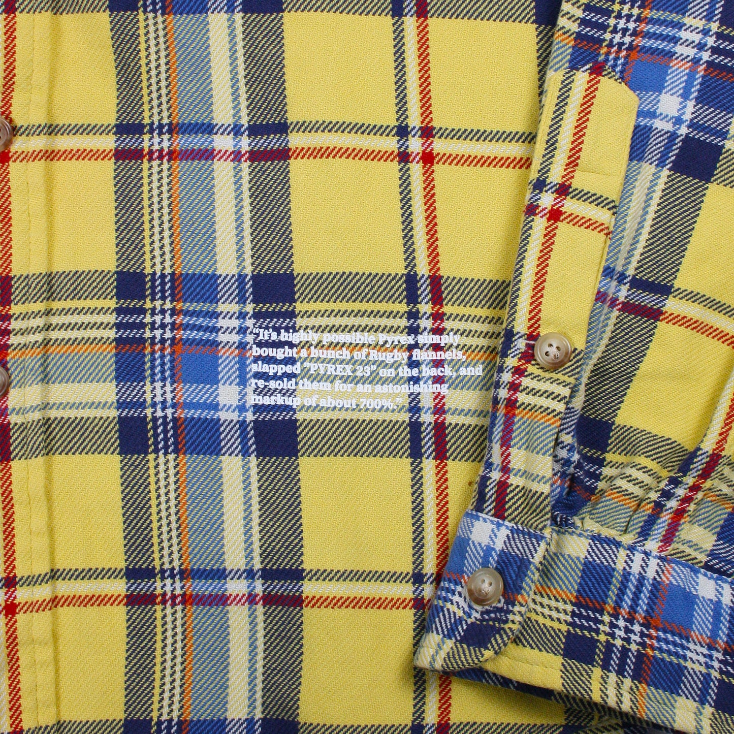 V FOREVER FLANNEL - YELLOW / NAVY (M)