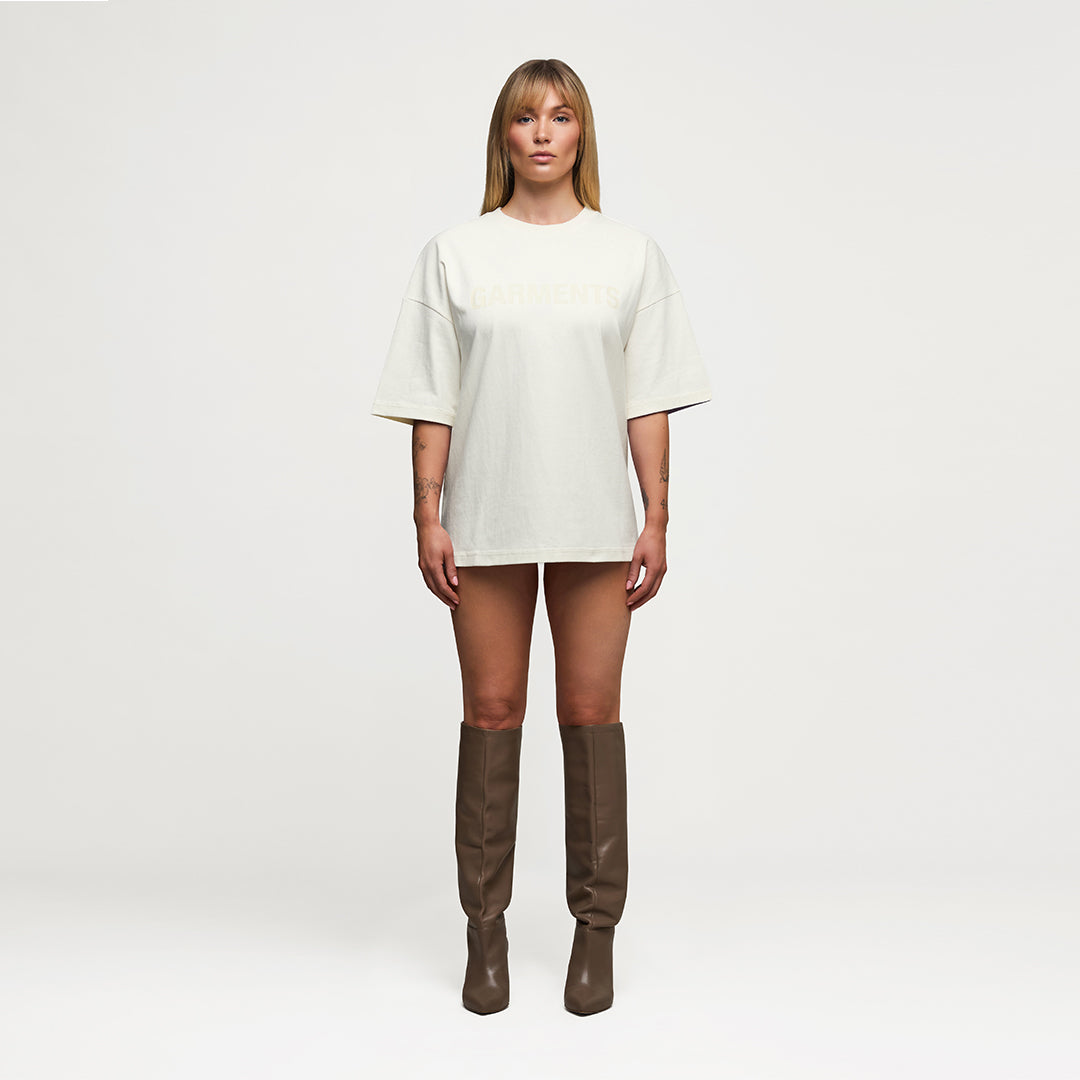 LOGO REVERSIBLE INSIDE OUT TEE - IVORY WHITE