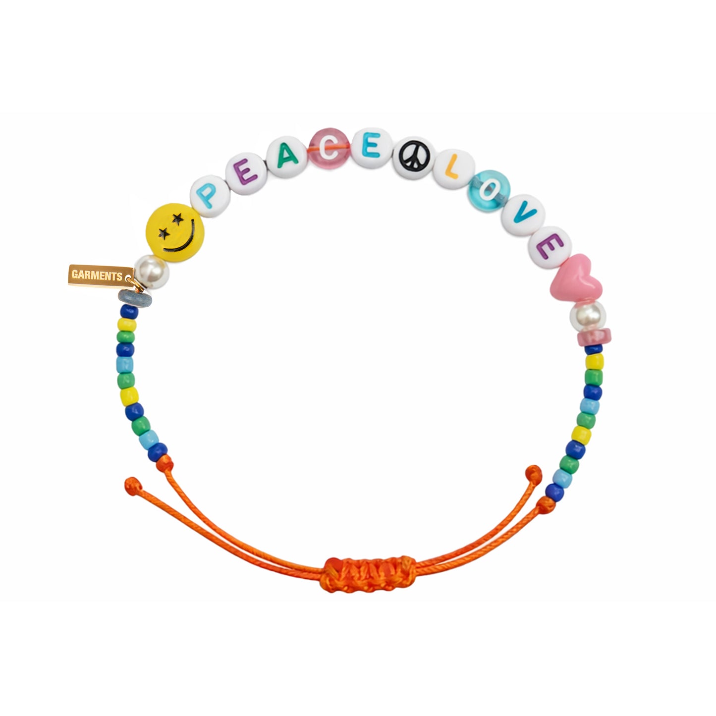 PEACE & LOVE BRACELET - ORANGE