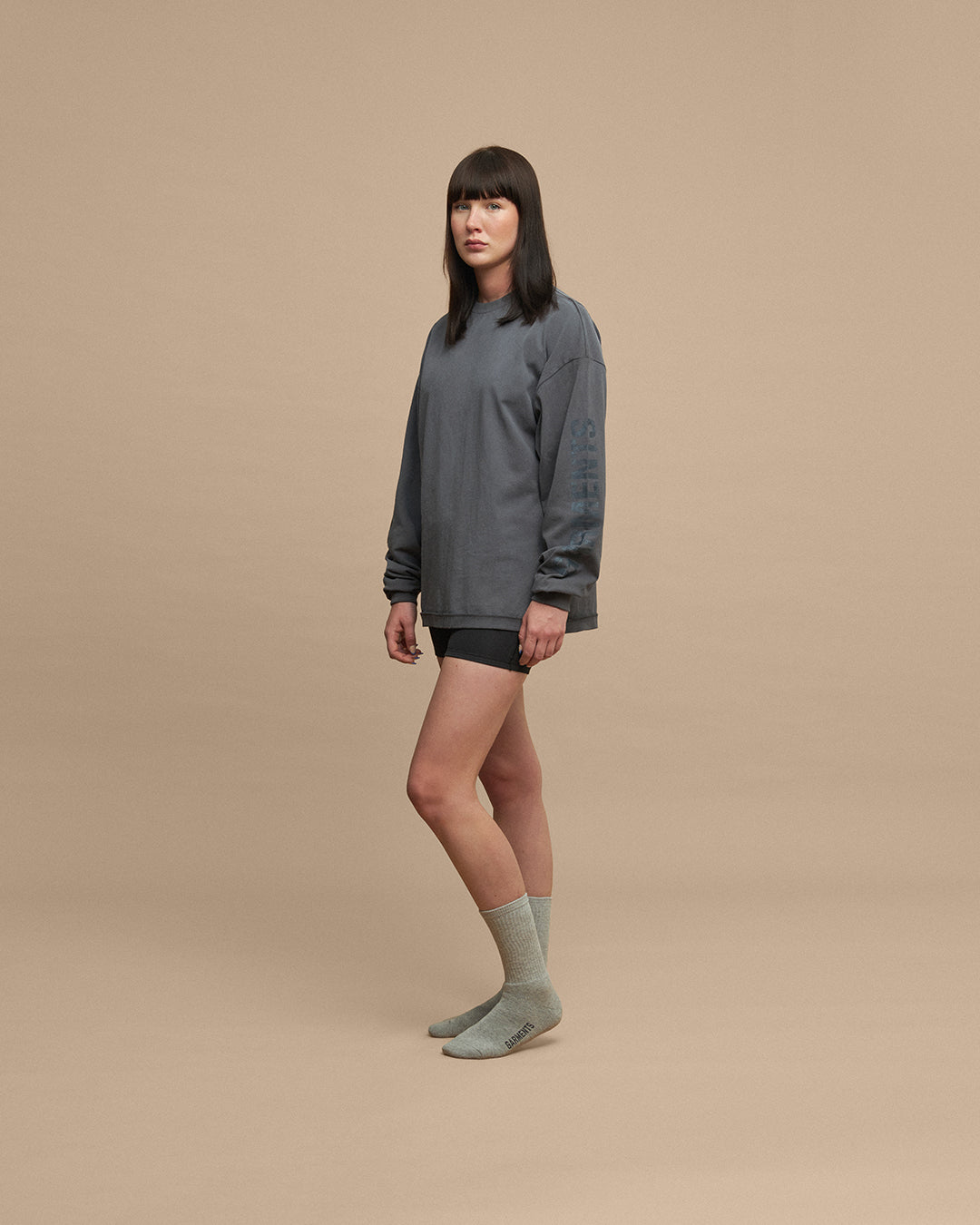REVERSIBLE INSIDE OUT LONGSLEEVE - SUNFADED CONCRETE GREY