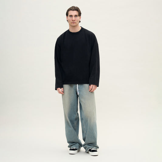 REVERSIBLE INSIDE OUT LONGSLEEVE - WASHED BLACK