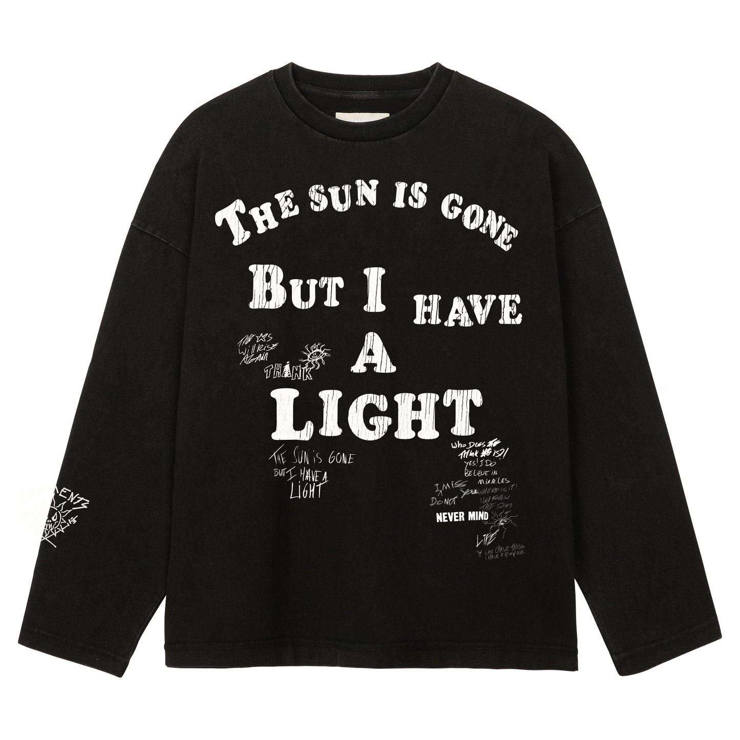 REVERSIBLE LONGSLEEVE - SUN IS GONE WASHED BLACK
