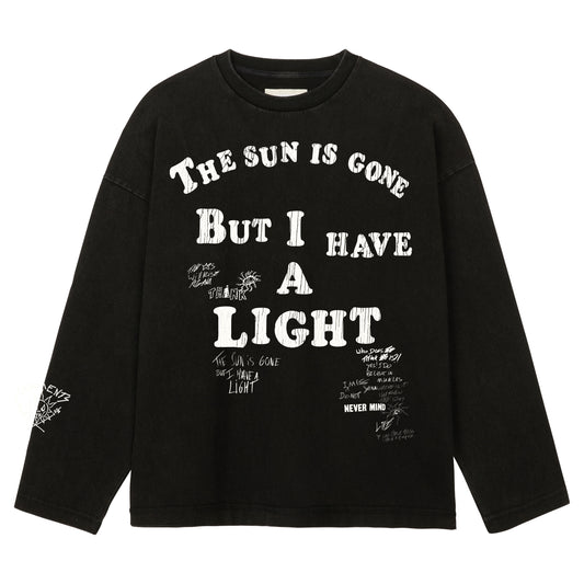 REVERSIBLE LONGSLEEVE - SUN IS GONE WASHED BLACK