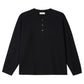 WAFFLE KNIT HENLEY - CORE BLACK