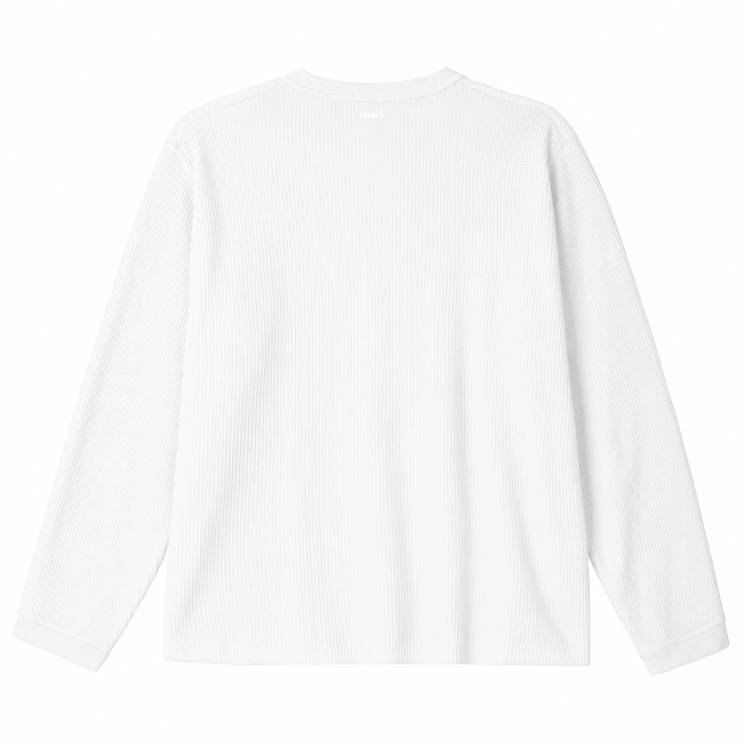 WAFFLE KNIT HENLEY - DOVE WHITE