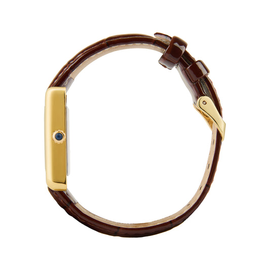 TIME IS MONEY WATCH - GOLD / CIGAR BROWN