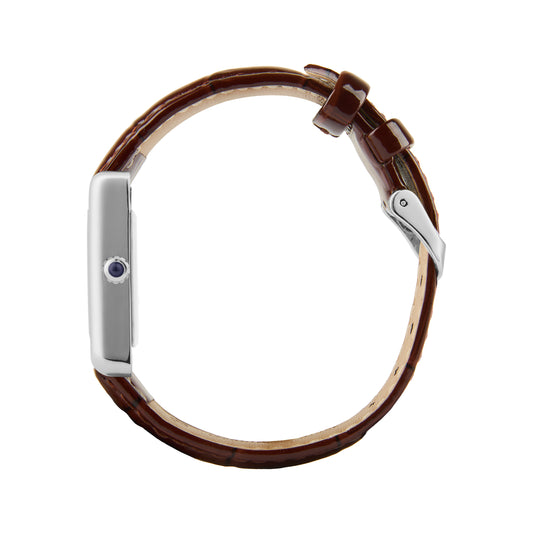 TIME IS MONEY WATCH - SILVER / CIGAR BROWN