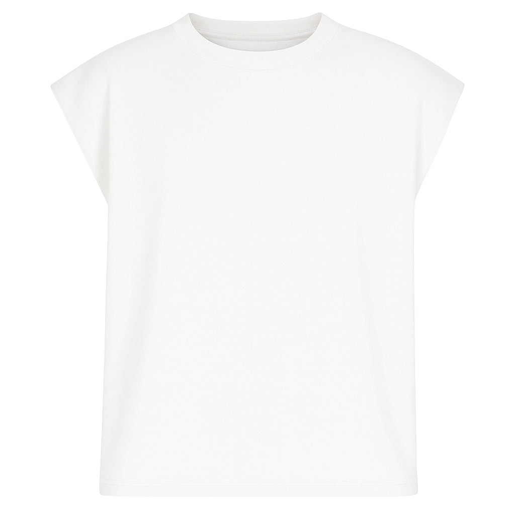 SLEEVELESS INSIDE OUT TEE - DOVE WHITE