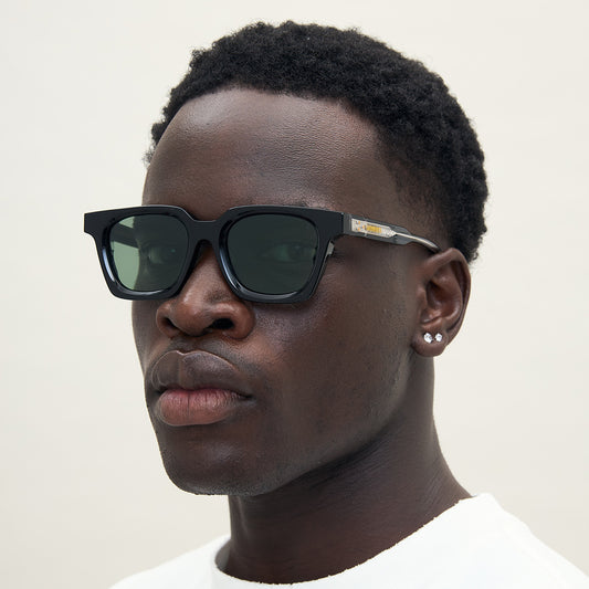 LUNA SUNGLASSES - BLACK / DARK JADE GREEN