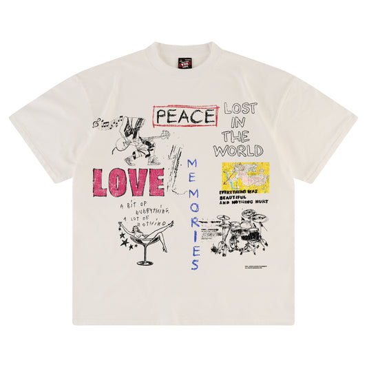 PERFECT VINTAGE TEE - PEACE & LOVE