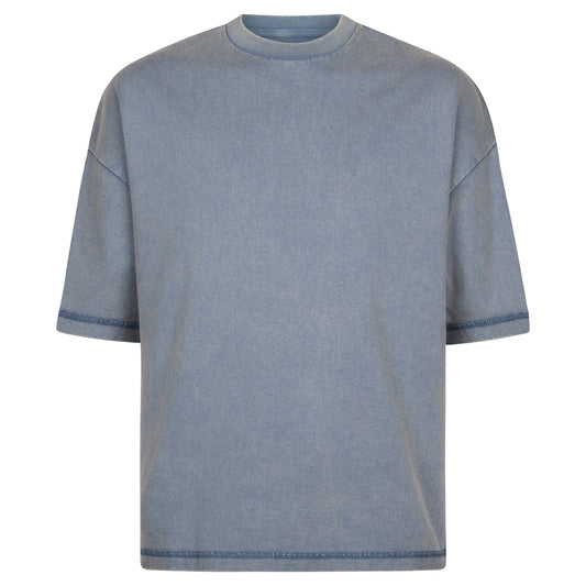 REVERSIBLE INSIDE OUT TEE - WASHED CONCRETE BLUE