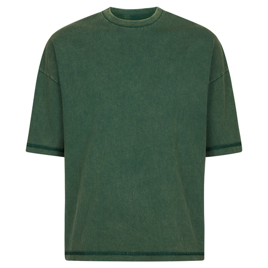 REVERSIBLE INSIDE OUT TEE - WASHED CONCRETE GREEN