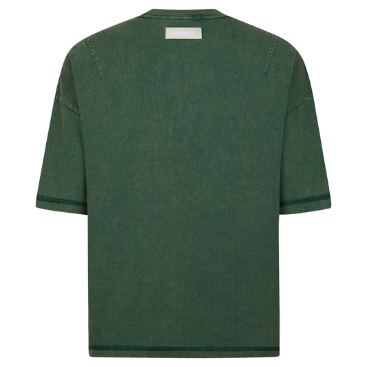 REVERSIBLE INSIDE OUT TEE - WASHED CONCRETE GREEN