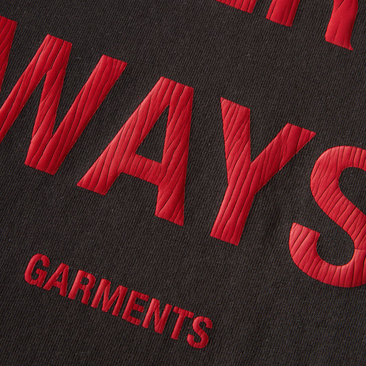 GOD WORKS REVERSIBLE INSIDE OUT TEE - SUNFADED ANTHRACITE / VINTAGE RED