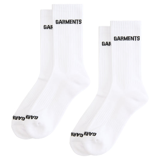 LOGO SOCKS TWO PACK - WHITE