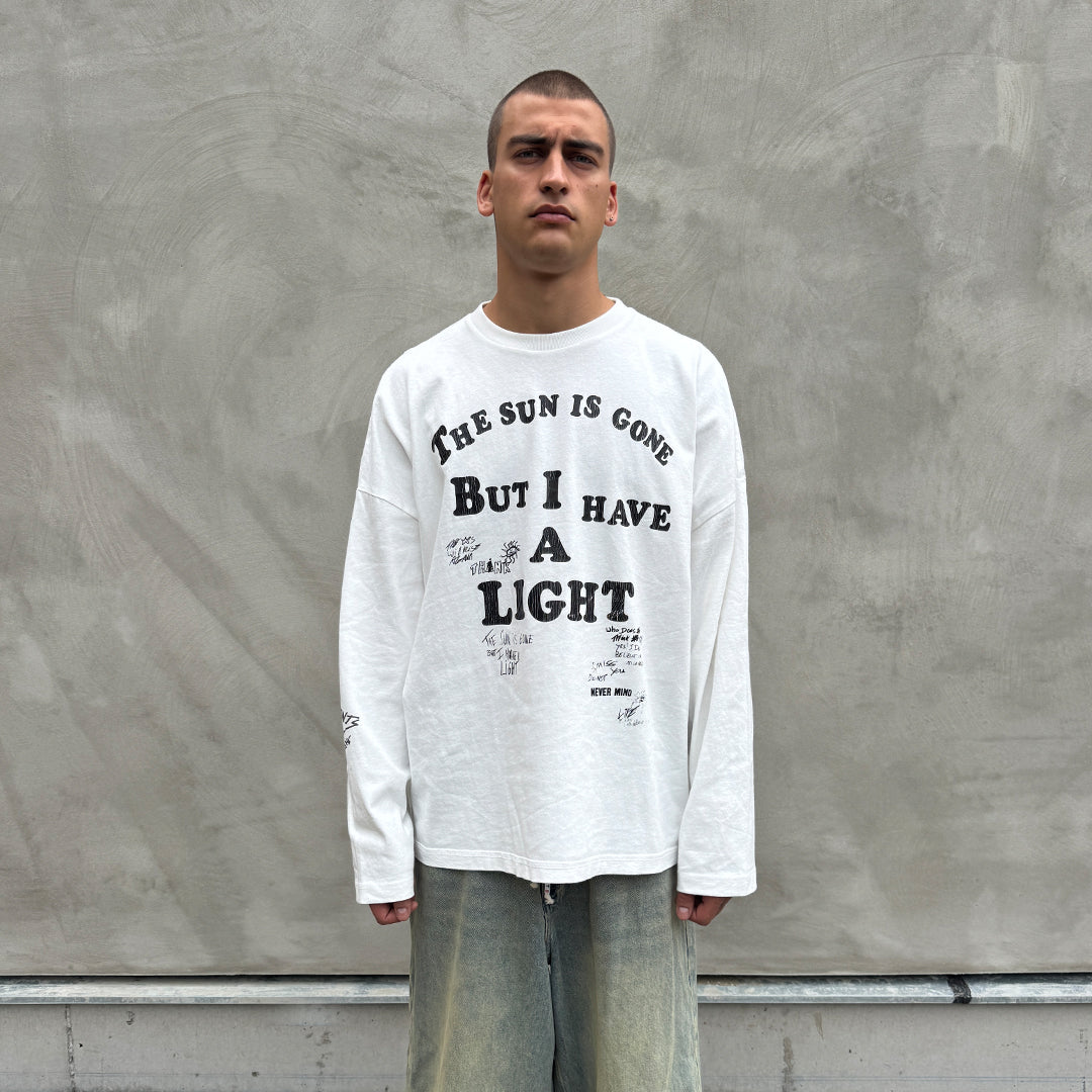REVERSIBLE LONGSLEEVE - SUN IS GONE DOVE WHITE